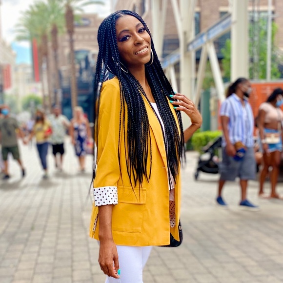 Polka Dot Cuffed Blazer - Picture 6 of 6